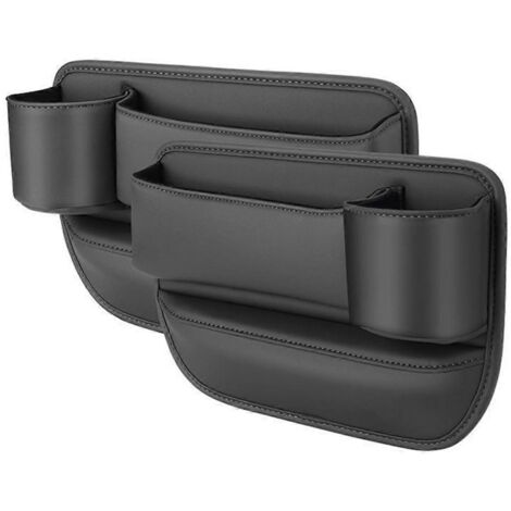 Sac porte-gobelet pour voiture, boîte de rangement pour siège auto avec porte-gobelet, noir-- (1/5)