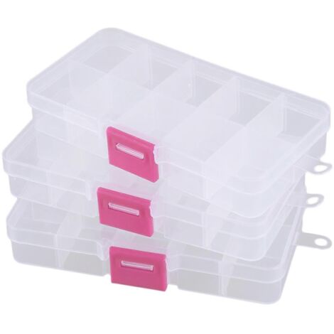 Boîte de rangement en plastique pour 3 composants électroniques à 10 emplacements -- (1/5)