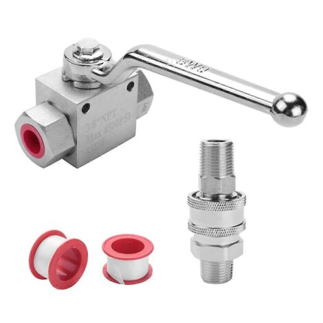 Kit de vanne à bille pour nettoyeur haute pression, raccord rapide 3/8 pouce, 4500 psi (1/5)