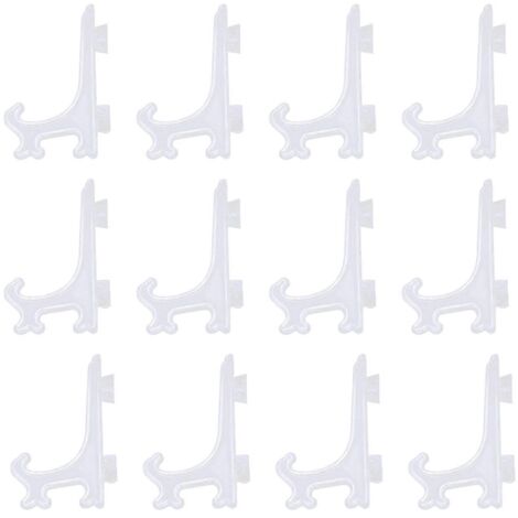 Lot de 12 chevalets ou supports d'assiettes de 7,6 cm (transparents) (1/5)