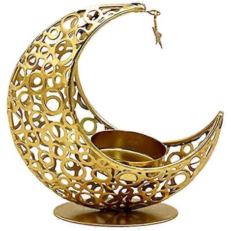 B-Bougie Porte-bougie Ramadan Bougeoir en métal Décoration Eid Mubarak-- (1/5)