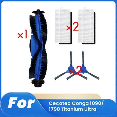Filtre et brosse latérale principale pour accessoires de robot aspirateur Cecotec --- (1/5)