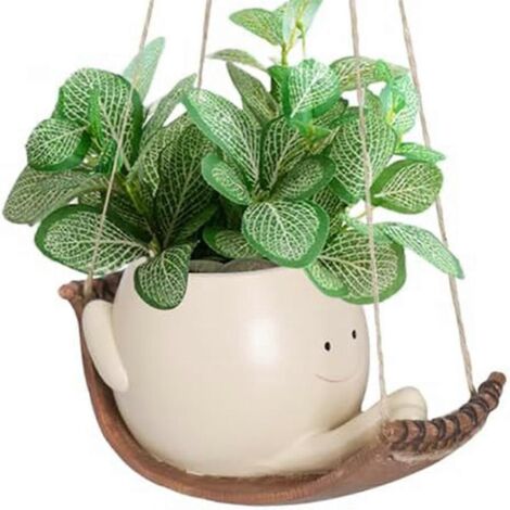 Pots de fleurs suspendus à tête souriante - (1/5)