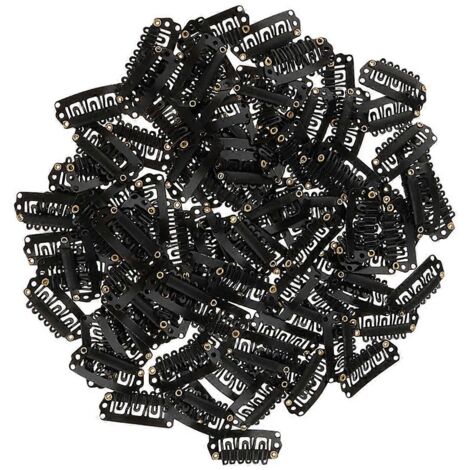 100 pinces à cheveux en forme de U à 6 dents pour extensions de cheveux - (1/5)