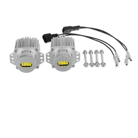 Lot de 2 ampoules LED blanches Angel Eyes CANbus 80W pour phares et feux de position (1/5)