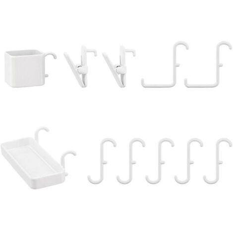 Support mural à crochets pour accessoires de meubles miniatures - Blanc (1/5)