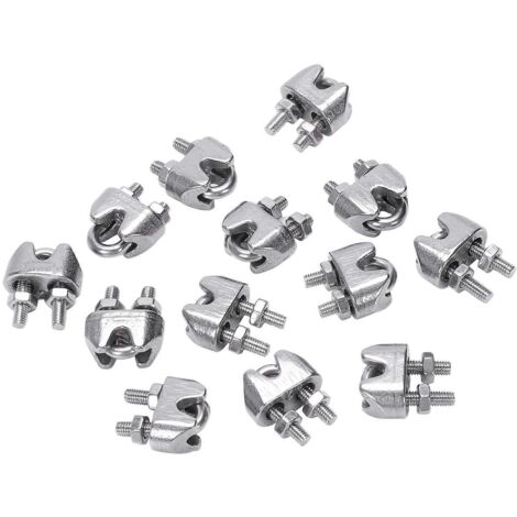Collier de serrage pour câble en acier inoxydable 2 mm 1/16 pouce, lot de 12 (1/5)