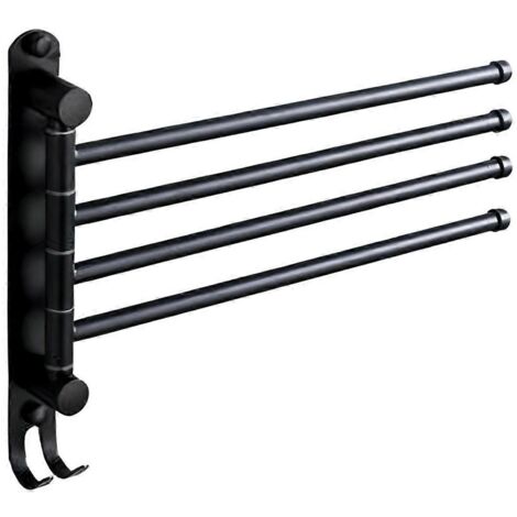 Porte-serviettes pivotant, porte-serviettes de salle de bain à bras articulé, 4 mouvements -- (1/5)
