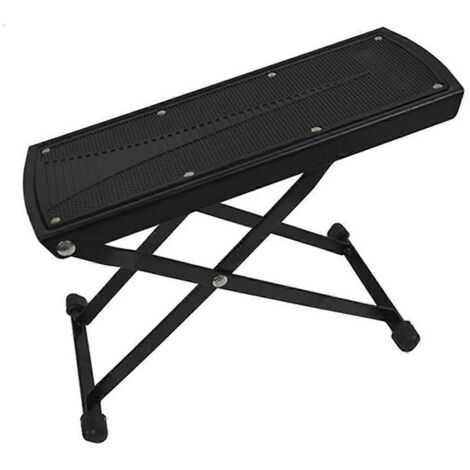 Pédale de guitare en métal noir, hauteur réglable, patin antidérapant. (1/5)
