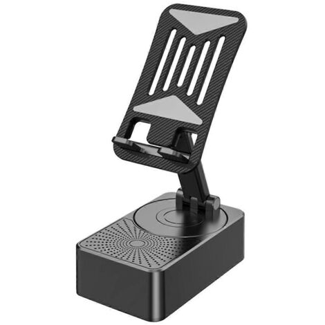 Support de téléphone portable 2 en 1 avec haut-parleur Bluetooth sans fil pliable --- (1/5)