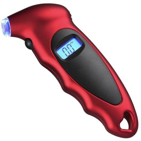 Manomètre numérique de pression des pneus de voiture avec écran LCD rouge -- (1/5)