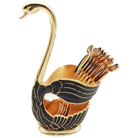 Ensemble de cuillères à café et dessert élégantes style cygne A-- (1/5)