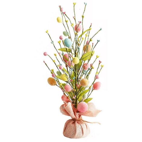 Arbre à œufs de Pâques avec décorations délicates et colorées -- (1/5)