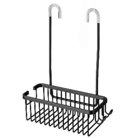 Panier de salle de bain amovible avec porte-shampoing sans trous de perçage A-- (1/5)