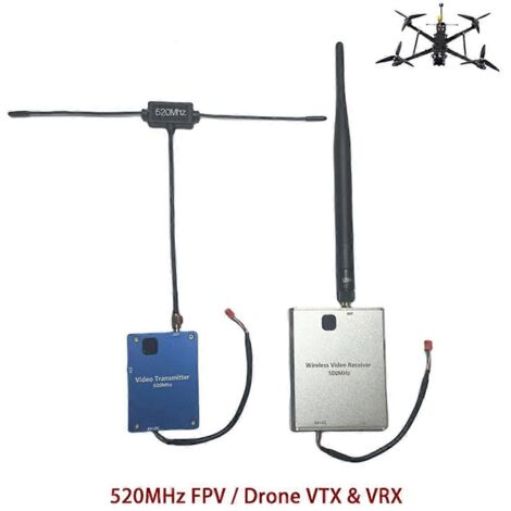 Émetteur vidéo FPV 520 MHz 20 km, transmission sans fil VRX 2 W (1/5)