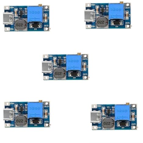 5 modules élévateurs de tension DC-DC 2A avec port USB-C -- (1/5)