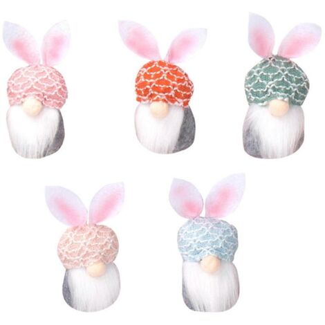 Lot de 5 gnomes de Pâques, cadeaux d'elfes pour la fête de Pâques à la maison --- (1/5)