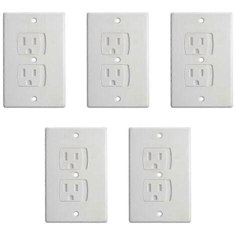 Couvercle de prise à fermeture automatique, prise électrique murale de sécurité blanche - Blanc (1/5)