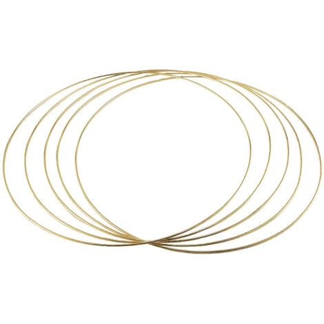 Lot de 5 anneaux métalliques dorés de 14 pouces pour couronne florale en macramé (1/5)