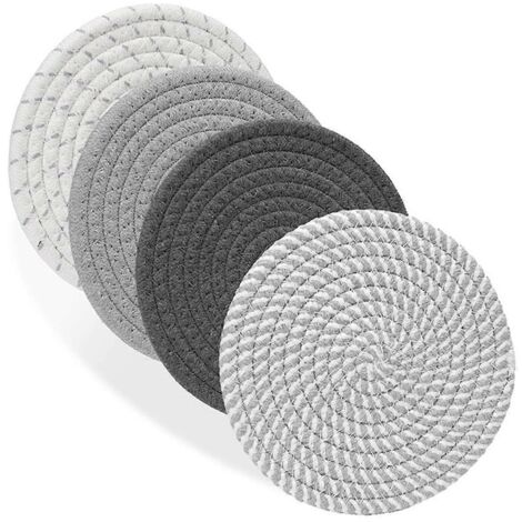Lot de 4 dessous de plat pour plats chauds, 18 cm (7 pouces), dessous de plat résistants à la chaleur - Voir photo - (1/5)