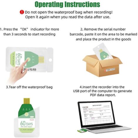 Enregistreur de données de température et d'humidité USB - 90 jours (1/5)