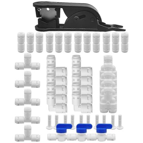 Kit de raccords pour tube d'eau, raccord rapide 1/4 pouce de diamètre extérieur -- (1/5)