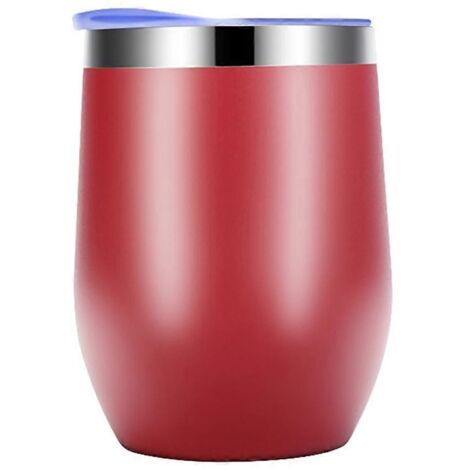 Tasse coquille d'œuf, tasse isotherme double paroi en acier inoxydable rouge (1/5)