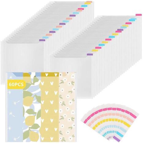 Organiseur de rangement pour papier scrapbooking 60 pièces avec 120 onglets adhésifs -- (1/5)