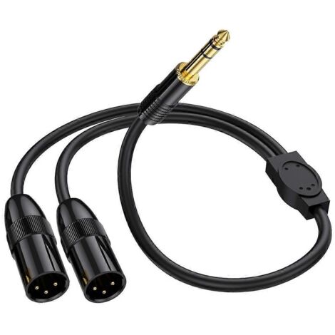 Adaptateur jack TRS mâle 6,35 mm vers 2 prises XLR mâles stéréo C-- (1/5)