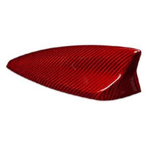 Autocollants pour antenne de voiture à motif fibre de carbone rouge --- (1/5)
