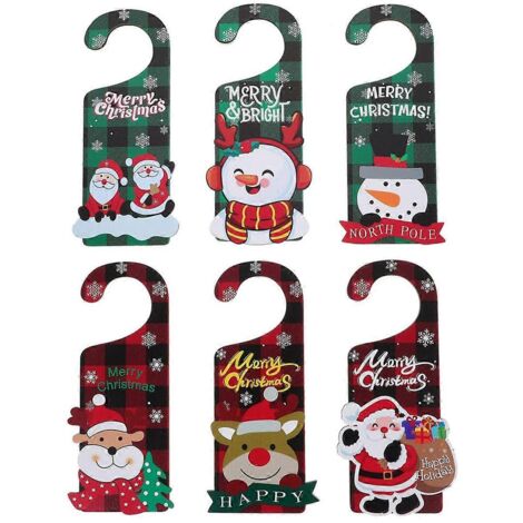 Lot de 6 crochets cadeaux pour décoration de porte de Noël - Fournitures de fête (1/5)