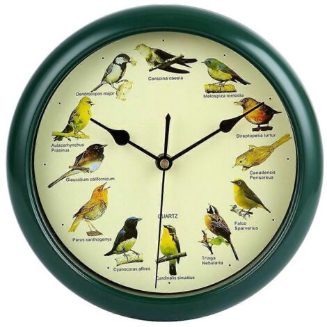 Horloge murale musicale à oiseaux, décorative, à piles, avec mélodie --- (1/5)