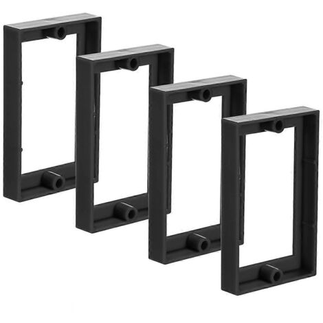Rallonge de boîte de prise simple (4 pièces), rallonge de prise électrique noire (1/5)