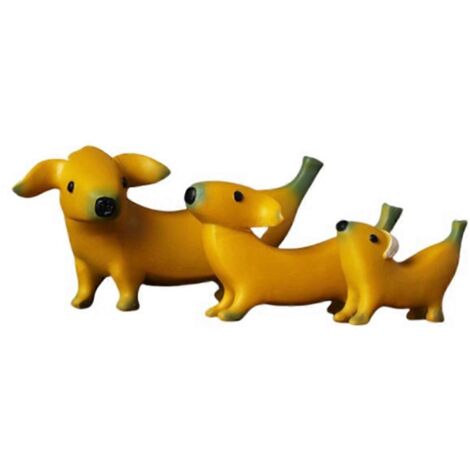 Statuette amusante de chien banane, figurines mignonnes de chien banane pelée, ornements -- (1/5)