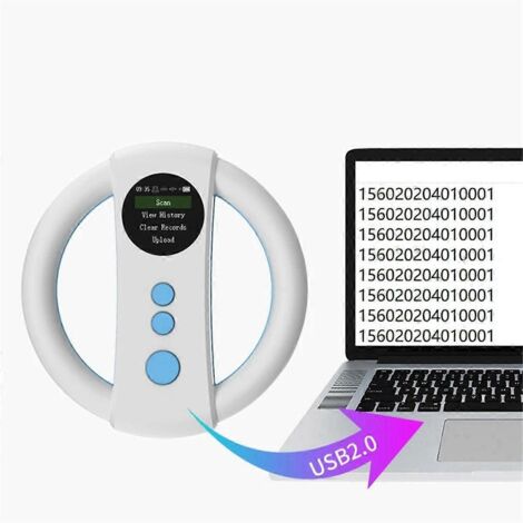 Lecteur de puces d'identification animale White 134,2 kHz/125 kHz (1/5)