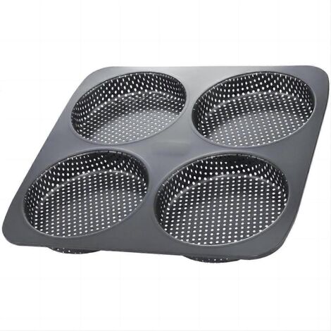 Moule à pain à hamburger, moule à hamburger antiadhésif en acier au carbone de 12,7 cm (5 pouces) (1/5)