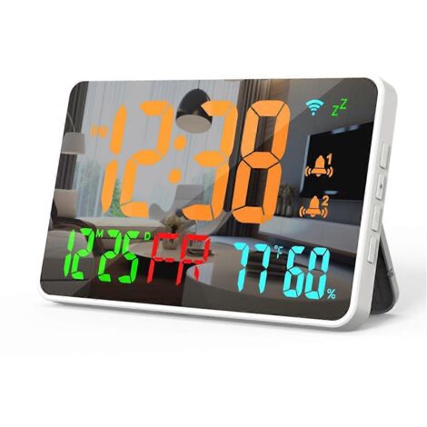 Horloge LED WiFi Tuya, calendrier, thermomètre et hygromètre intelligents (1/5)
