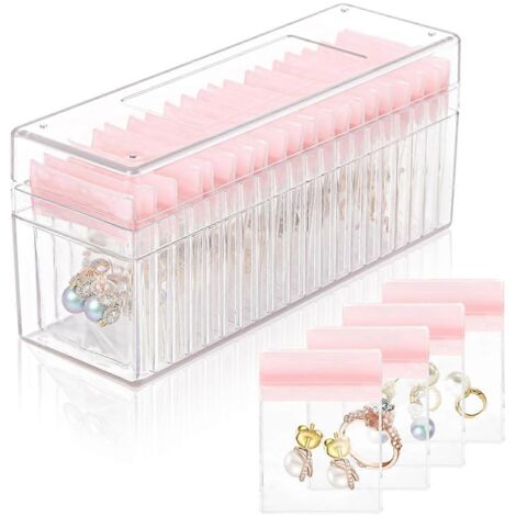 Boîte à bijoux en acrylique, organisateur de bijoux transparent, étui à bijoux de voyage --- (1/5)