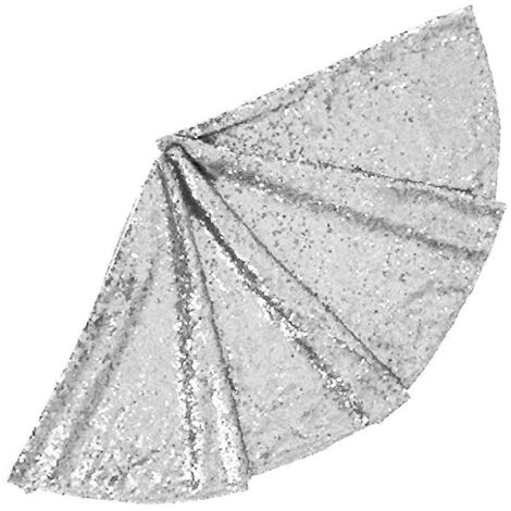Jupe de sapin de Noël petite taille, jupe de sapin à paillettes argentées de 91 cm (36 pouces) (1/5)