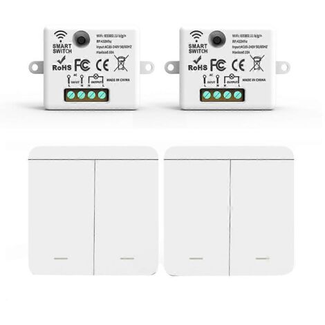 Récepteur relais RF 433 MHz avec 2 commutateurs à 2 voies -- (1/5)