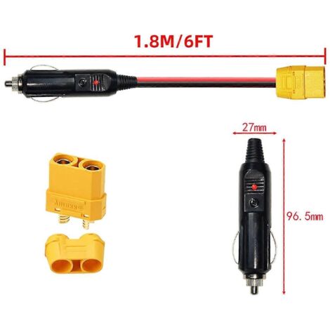 Câble de charge allume-cigare XT90 pour centrale électrique solaire 14AWG-- (1/5)