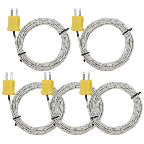 5 sondes de température à thermocouple de type K de 3 mètres -- (1/5)