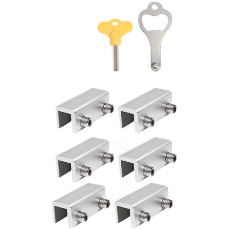 Lot de 6 verrous de sécurité pour fenêtres et portes coulissantes. (1/5)