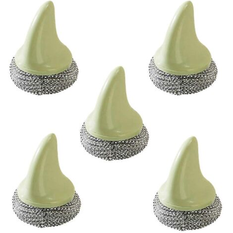 Brosse de cuisine en acier inoxydable verte-- (1/5)