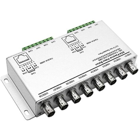 Émetteur-récepteur balun vidéo passif HD 720p/1080p UTP 8 canaux, BNC vers Cat5/5E (1/5)