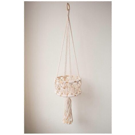 Panier suspendu à pompons, décoration bohème pour la maison B-- (1/5)