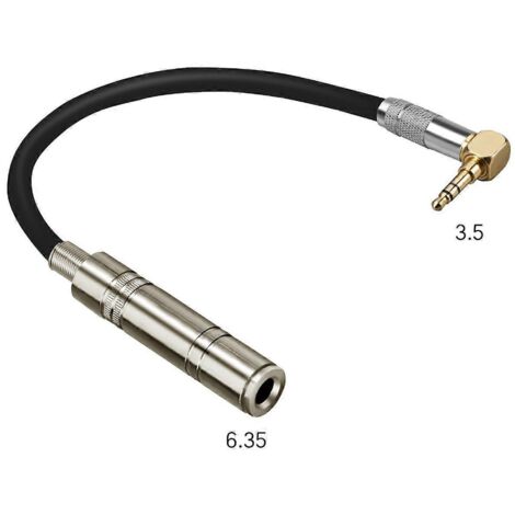 Adaptateur audio stéréo coudé 3,5 mm mâle vers 6,35 mm femelle (lot de 4) (1/5)