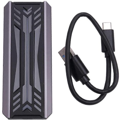 Boîtier pour disque dur SSD NVMe M.2 double protocole RGB en aluminium (1/5)