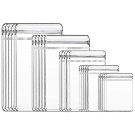 5 tailles de pochettes transparentes pour bijoux (boucles d'oreilles, bagues, colliers) (1/5)