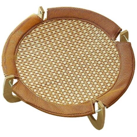 Tapis de couchage pour animaux en rotin, lit de couchage respirant en rotin super cool-- (1/5)